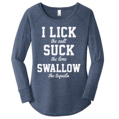 Funny I Lick Salt Swallow Tequila Suck Lime Summer Humor Cool Gift Women's Perfect Tri Tunic Long Sleeve Shirt