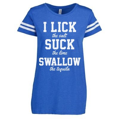 Funny I Lick Salt Swallow Tequila Suck Lime Summer Humor Cool Gift Enza Ladies Jersey Football T-Shirt