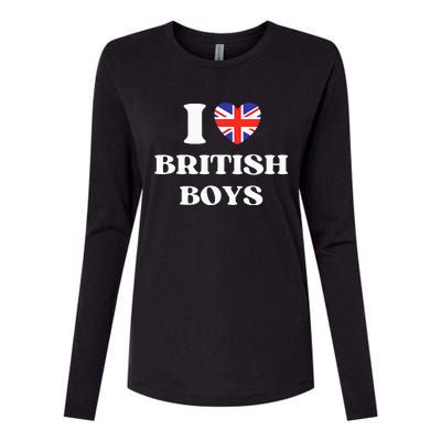 Funny I Love British I Red Heart British Britain Womens Cotton Relaxed Long Sleeve T-Shirt