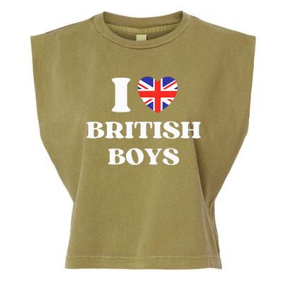 Funny I Love British I Red Heart British Britain Garment-Dyed Women's Muscle Tee