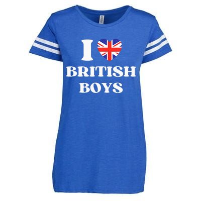 Funny I Love British I Red Heart British Britain Enza Ladies Jersey Football T-Shirt