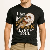 Funny I Like My Coffee Black Like My Soul Skeleton Coffee Lover Cooling Performance Crew T-Shirt