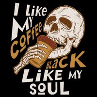 Funny I Like My Coffee Black Like My Soul Skeleton Coffee Lover Cooling Performance Crew T-Shirt