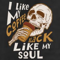 Funny I Like My Coffee Black Like My Soul Skeleton Coffee Lover 11oz C Handle Ceramic Mug