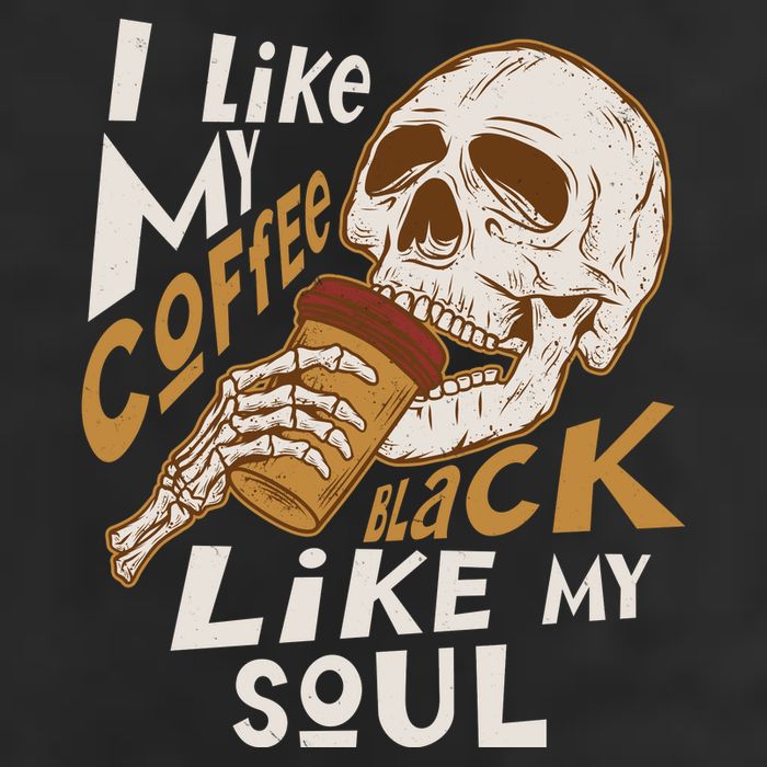 Funny I Like My Coffee Black Like My Soul Skeleton Coffee Lover 11oz C Handle Ceramic Mug
