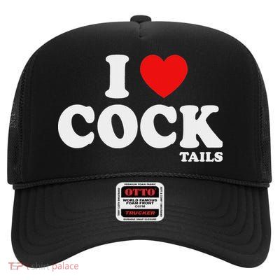 Funny I Love Cocktails I Heart Cocktails Alcohol Drinking High Crown Mesh Back Trucker Hat