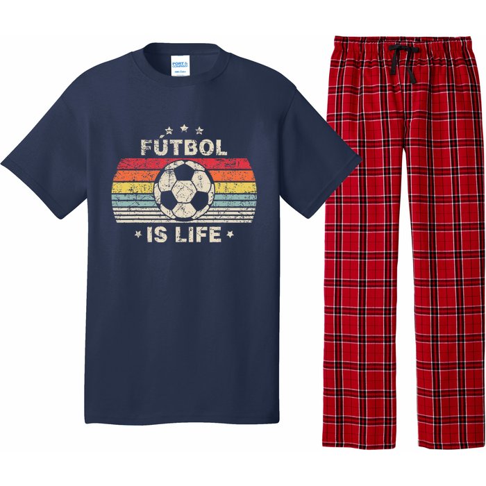 Futbol Is Life Football Lover Soccer Funny Vintage Pajama Set