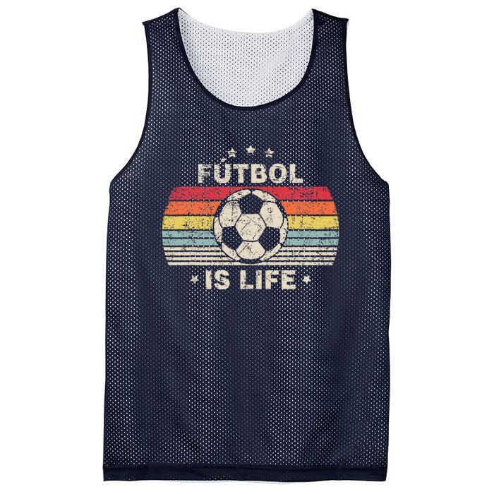 Futbol Is Life Football Lover Soccer Funny Vintage Mesh Reversible Basketball Jersey Tank