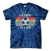 Futbol Is Life Football Lover Soccer Funny Vintage Tie-Dye T-Shirt