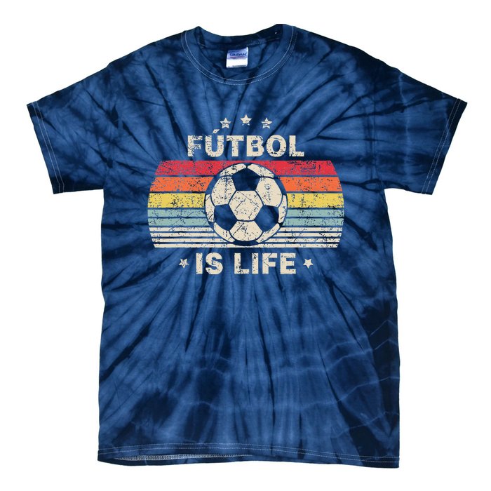 Futbol Is Life Football Lover Soccer Funny Vintage Tie-Dye T-Shirt