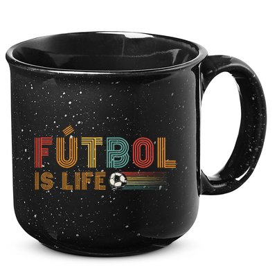 Futbol Is Life Football Lover Soccer Funny Vintage 15oz Campfire Ceramic Mug
