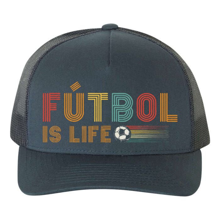 Futbol Is Life Football Lover Soccer Funny Vintage Yupoong Adult 5-Panel Trucker Hat