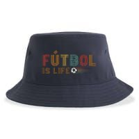 Futbol Is Life Football Lover Soccer Funny Vintage Sustainable Bucket Hat