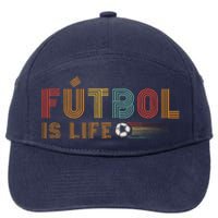 Futbol Is Life Football Lover Soccer Funny Vintage 7-Panel Snapback Hat