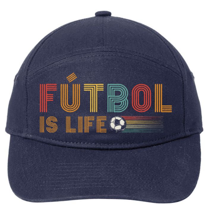 Futbol Is Life Football Lover Soccer Funny Vintage 7-Panel Snapback Hat