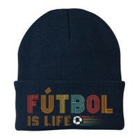 Futbol Is Life Football Lover Soccer Funny Vintage Knit Cap Winter Beanie