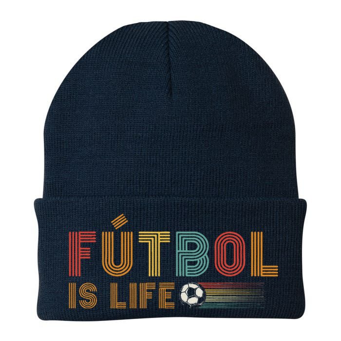 Futbol Is Life Football Lover Soccer Funny Vintage Knit Cap Winter Beanie