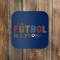 Futbol Is Life Football Lover Soccer Funny Vintage Coaster