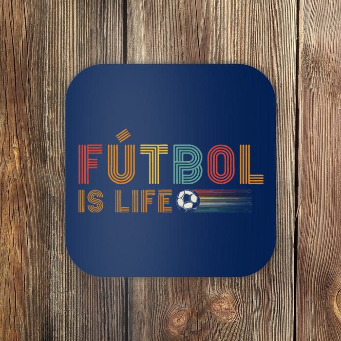 Futbol Is Life Football Lover Soccer Funny Vintage Coaster