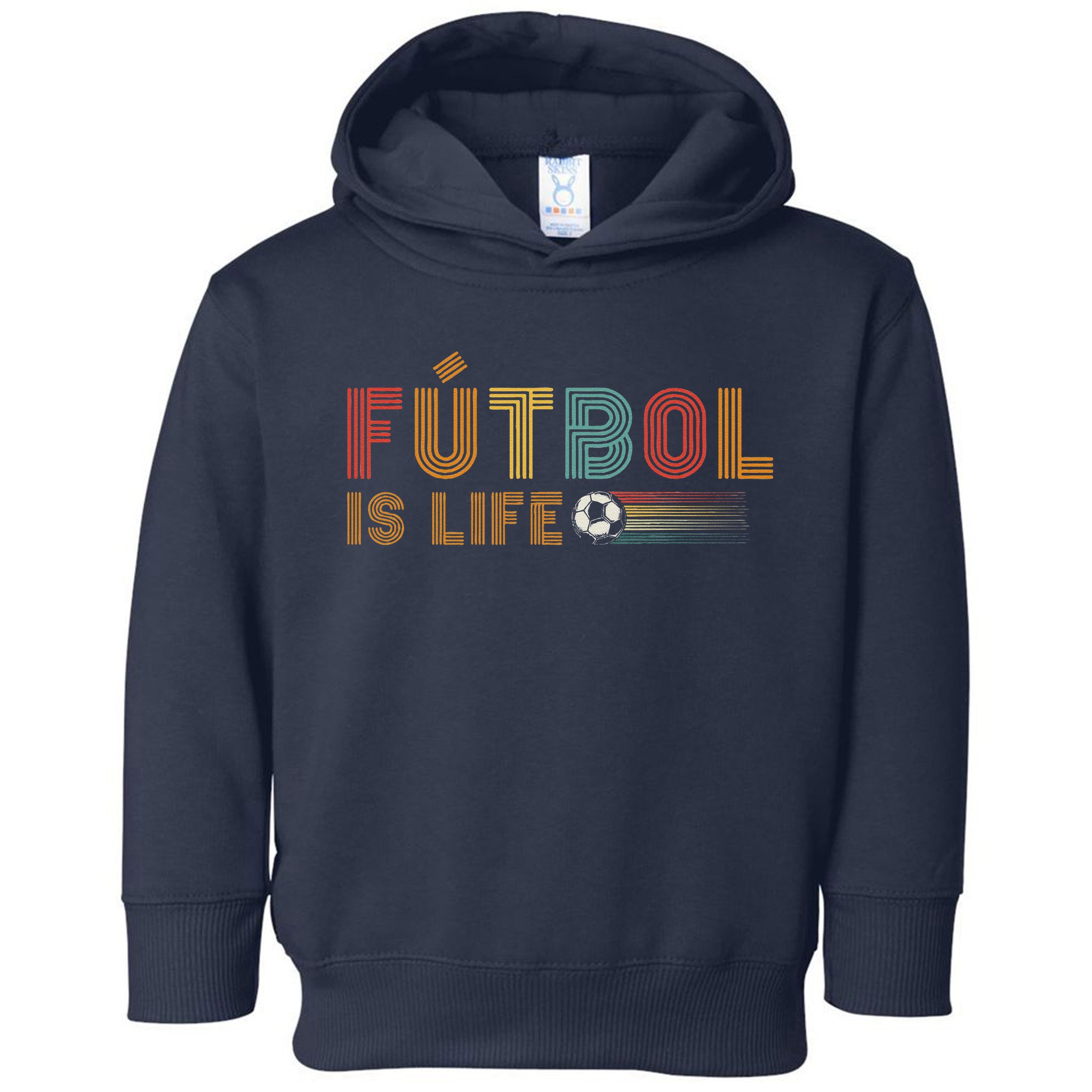 Futbol Is Life Football Lover Soccer Funny Vintage Toddler Hoodie