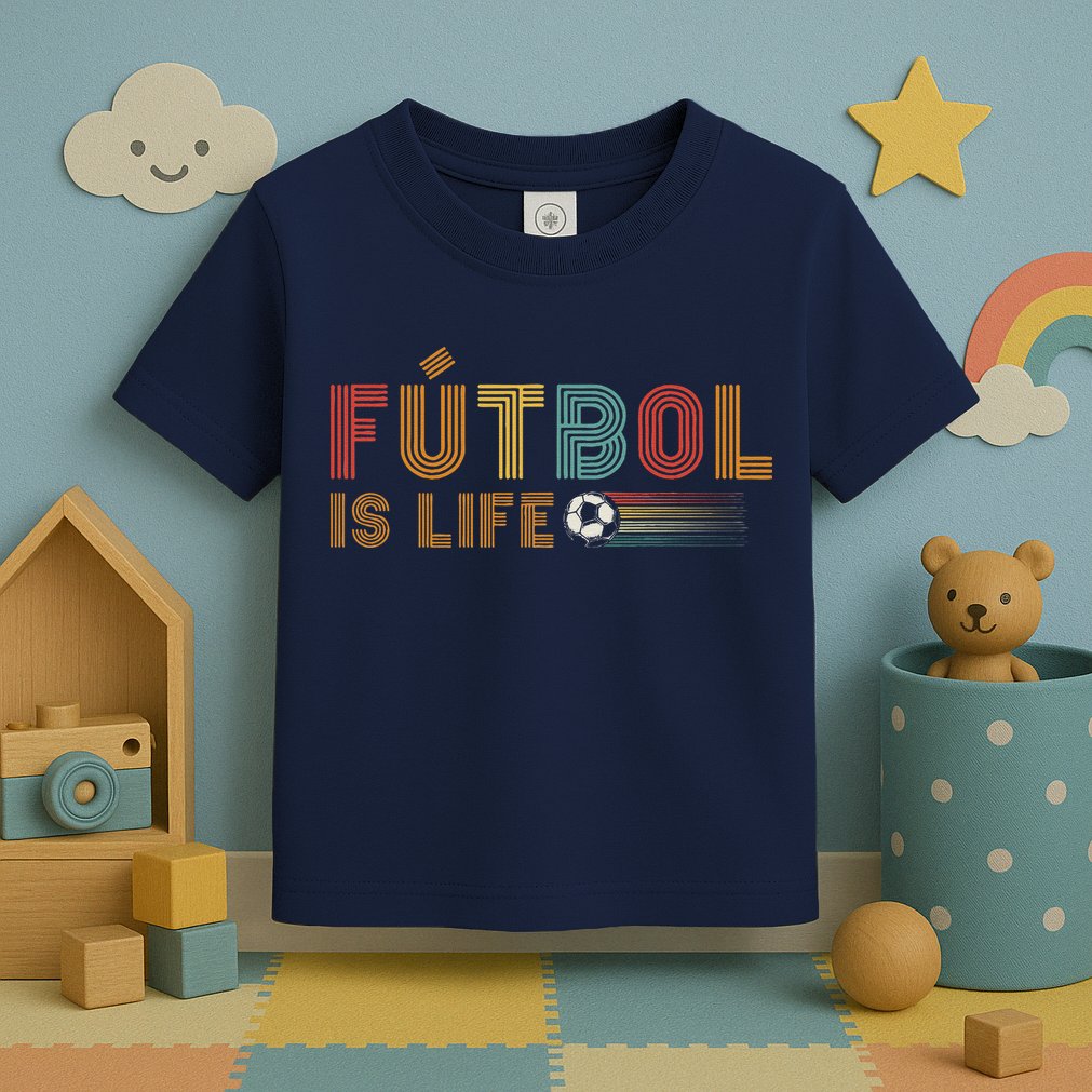 Futbol Is Life Football Lover Soccer Funny Vintage Toddler T-Shirt