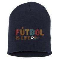 Futbol Is Life Football Lover Soccer Funny Vintage Short Acrylic Beanie