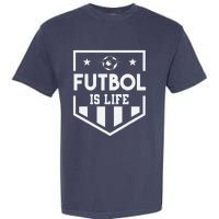 FúTbol Is Life Funny Vintage Football Lover Soccer Garment-Dyed Heavyweight T-Shirt