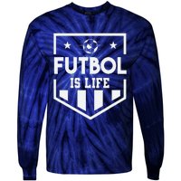 FúTbol Is Life Funny Vintage Football Lover Soccer Tie-Dye Long Sleeve Shirt