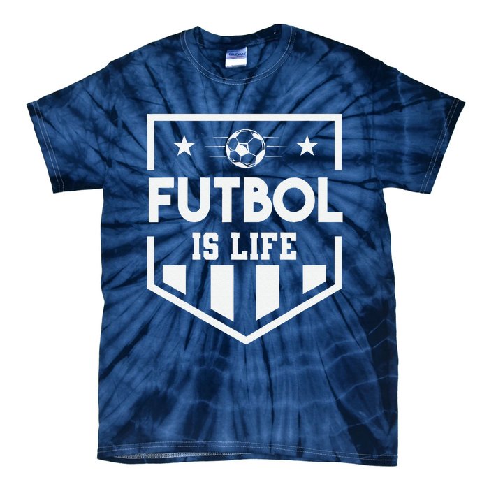 FúTbol Is Life Funny Vintage Football Lover Soccer Tie-Dye T-Shirt