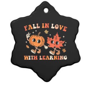 Fall In Love With Learning Fall Teacher Thanksgiving Ceramic Star Ornament