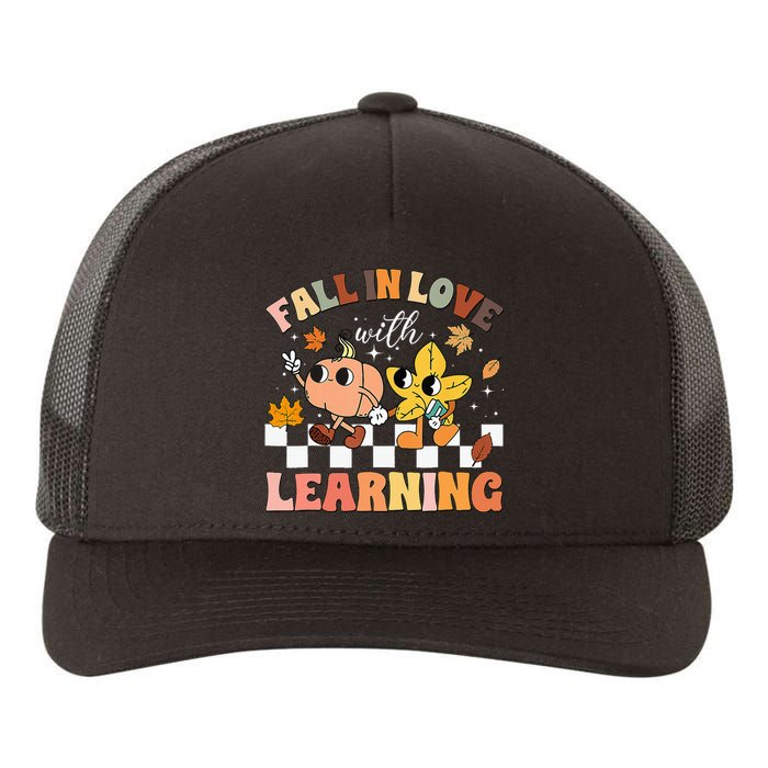 Fall In Love With Learning Thanksgiving Teacher Yupoong Adult 5-Panel Trucker Hat