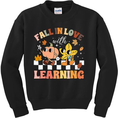 Fall In Love With Learning Thanksgiving Teacher Kids Sweatshirt