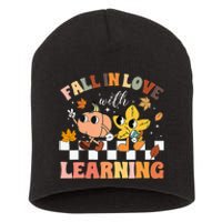 Fall In Love With Learning Thanksgiving Teacher Short Acrylic Beanie