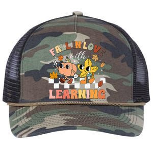 Fall In Love With Learning Thanksgiving Teacher Retro Rope Trucker Hat Cap