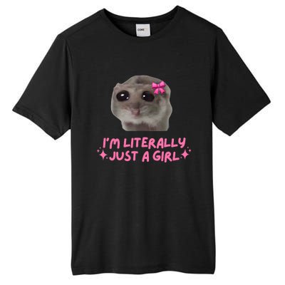 Funny IM Literally Just A Girl Sad Hamster Meme Tall Fusion ChromaSoft Performance T-Shirt