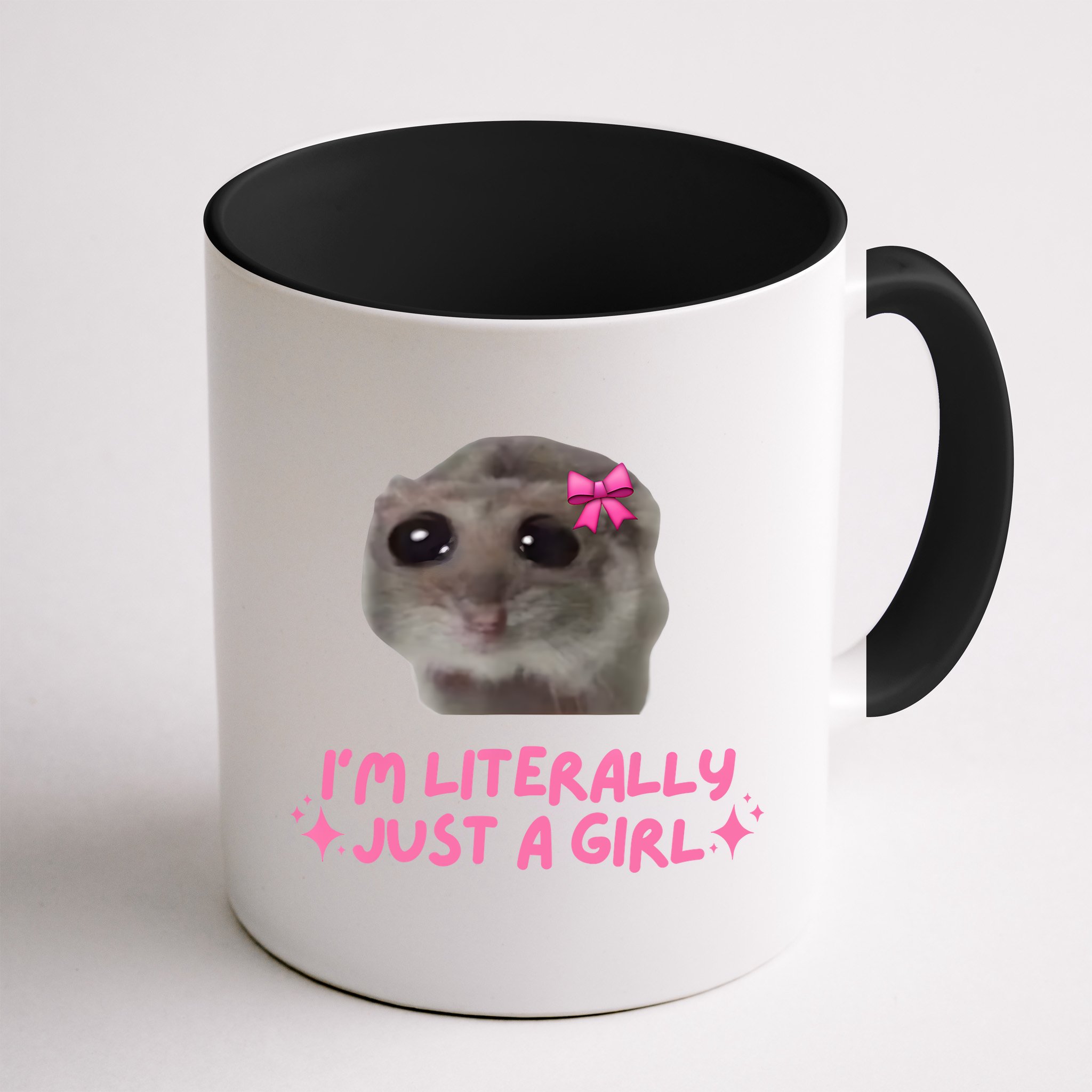 Funny IM Literally Just A Girl Sad Hamster Meme Mug