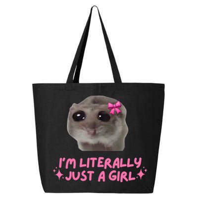 Funny IM Literally Just A Girl Sad Hamster Meme 25L Jumbo Tote