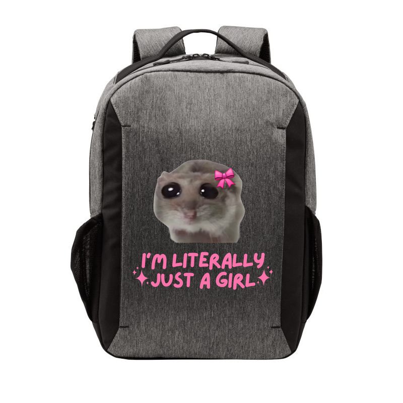 Funny IM Literally Just A Girl Sad Hamster Meme Vector Backpack