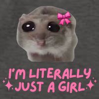 Funny IM Literally Just A Girl Sad Hamster Meme Vector Backpack