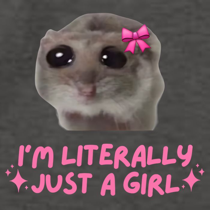 Funny IM Literally Just A Girl Sad Hamster Meme Vector Backpack