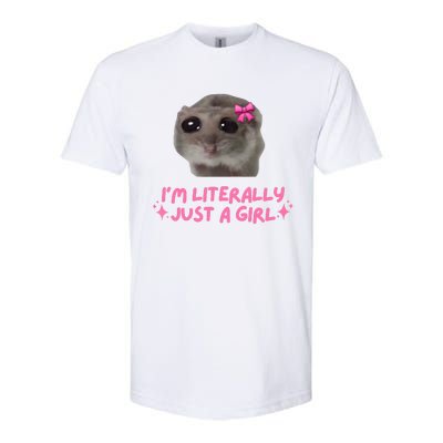 Funny IM Literally Just A Girl Sad Hamster Meme Softstyle® CVC T-Shirt