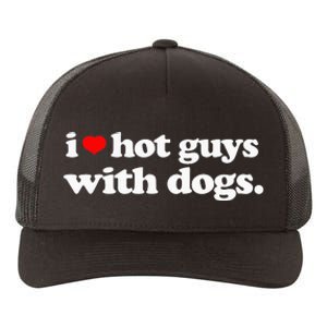 Funny I love Hot Guys with Dogs top, I heart Hot Guys Yupoong Adult 5-Panel Trucker Hat