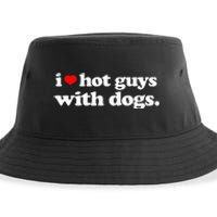 Funny I love Hot Guys with Dogs top, I heart Hot Guys Sustainable Bucket Hat