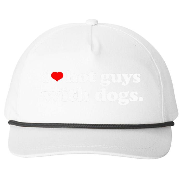 Funny I love Hot Guys with Dogs top, I heart Hot Guys Snapback Five-Panel Rope Hat