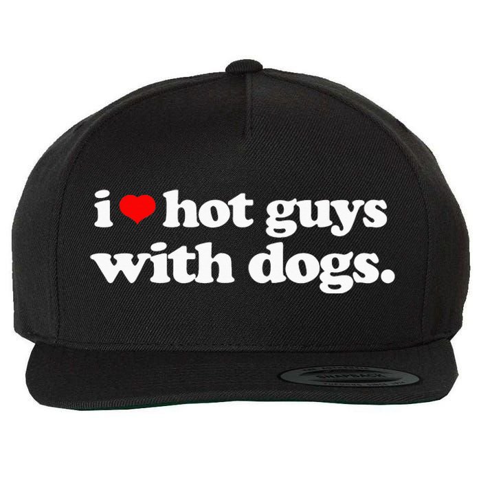 Funny I love Hot Guys with Dogs top, I heart Hot Guys Wool Snapback Cap