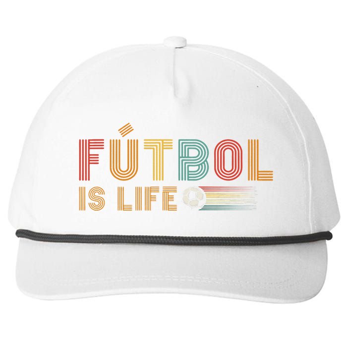 Futbol Is Life Football Lover Soccer Funny Vintage Snapback Five-Panel Rope Hat