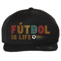 Futbol Is Life Football Lover Soccer Funny Vintage Wool Snapback Cap