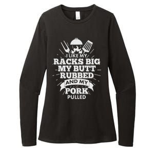 Funny I Like My Racks Big Butt Rubbed And Pork Pulled Womens CVC Long Sleeve Shirt