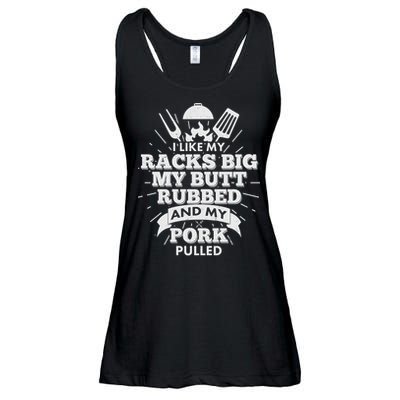 Funny I Like My Racks Big Butt Rubbed And Pork Pulled Ladies Essential Flowy Tank