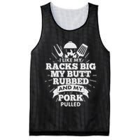Funny I Like My Racks Big Butt Rubbed And Pork Pulled Mesh Reversible Basketball Jersey Tank